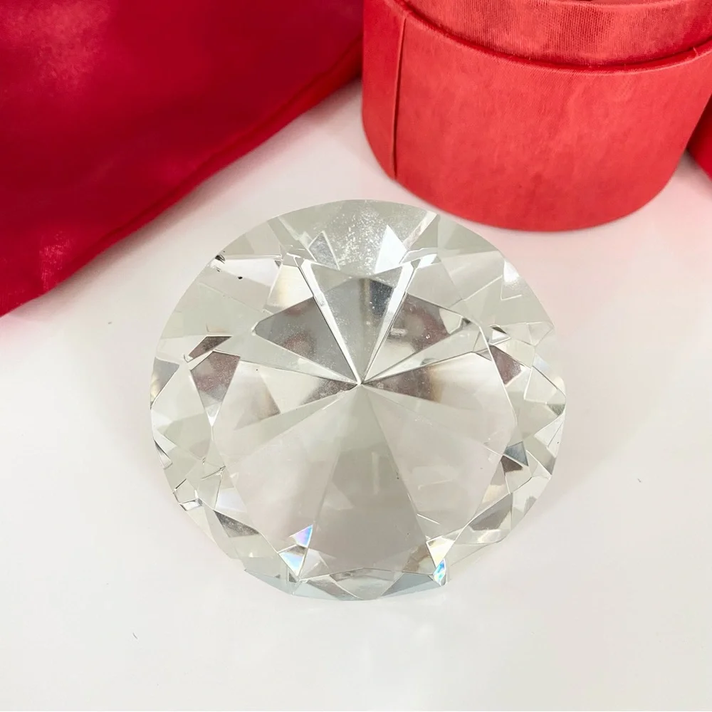 Crystal Diamond Paperweight Desk Accent
